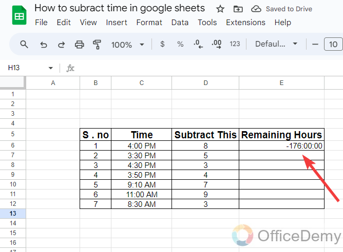 How to subtract time in google sheets 11