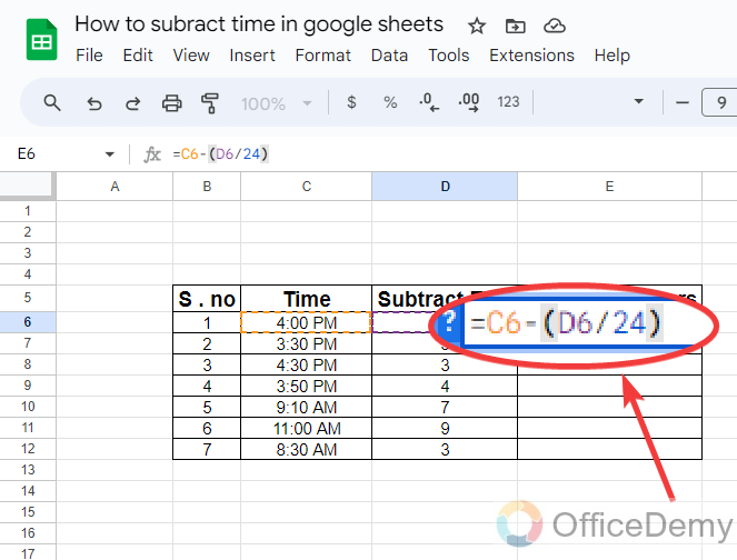 How to subtract time in google sheets 12