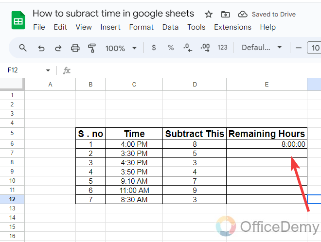 How to subtract time in google sheets 13