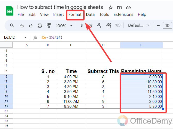 How to subtract time in google sheets 15