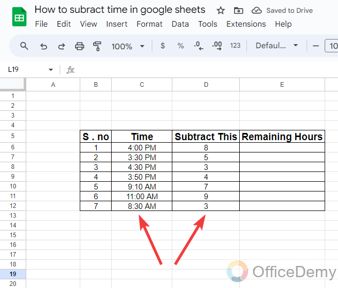 How to subtract time in google sheets 9
