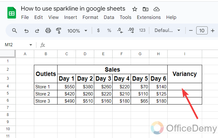 How to use sparkline in google sheets 1