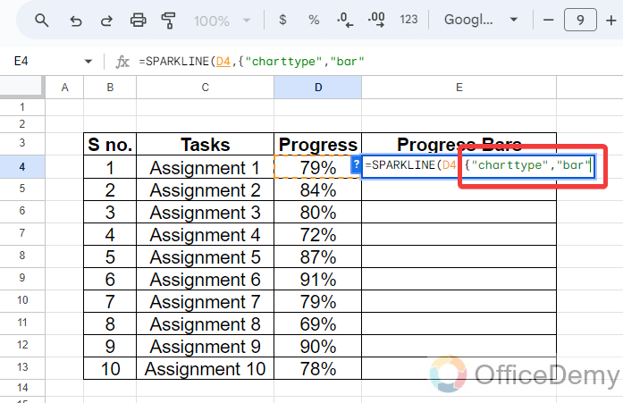How to use sparkline in google sheets 10