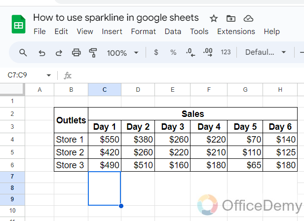 How to use sparkline in google sheets 15