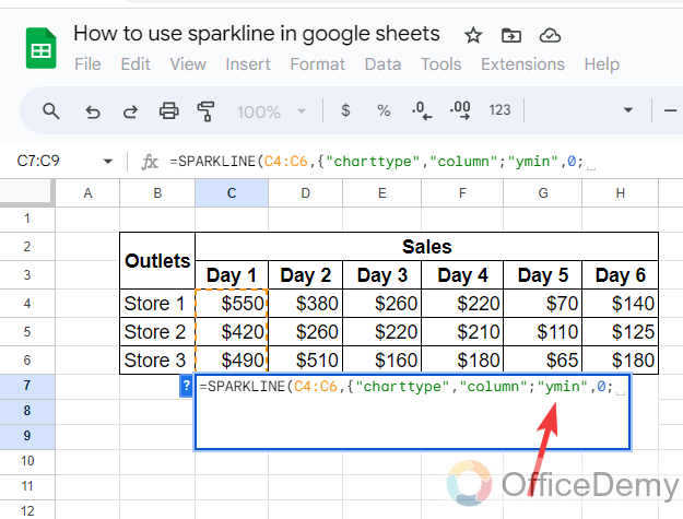 How to use sparkline in google sheets 18