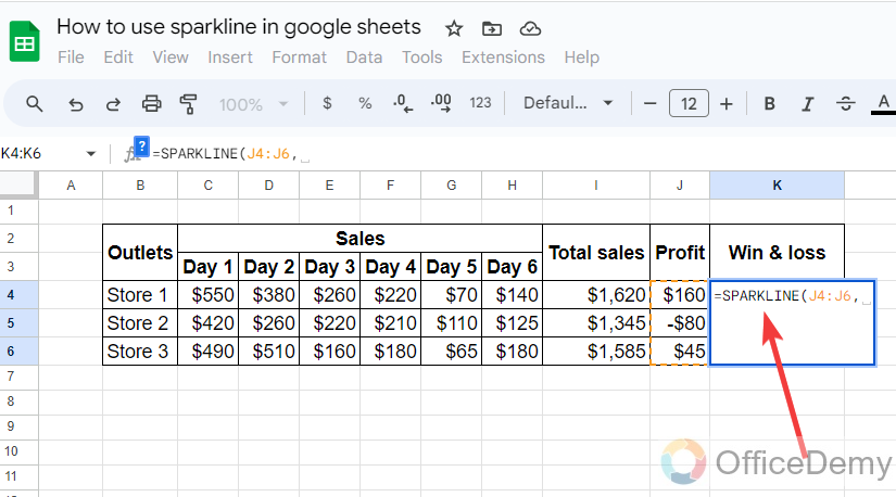 How to use sparkline in google sheets 22