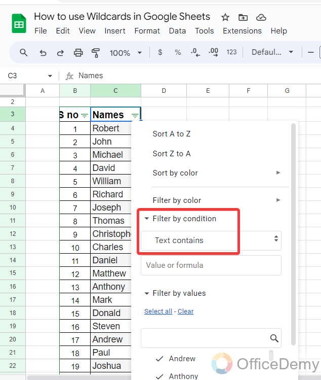 How to use wildcards in Google Sheets 13