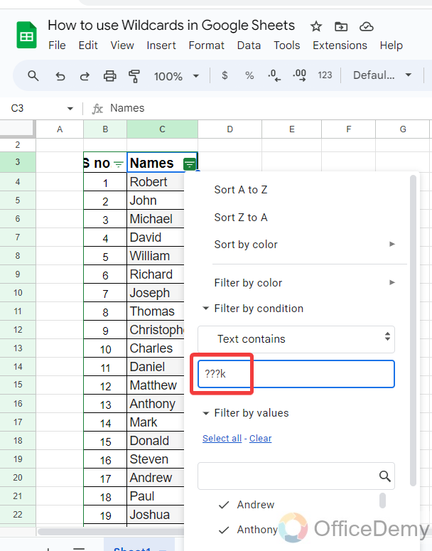 How to use wildcards in Google Sheets 14
