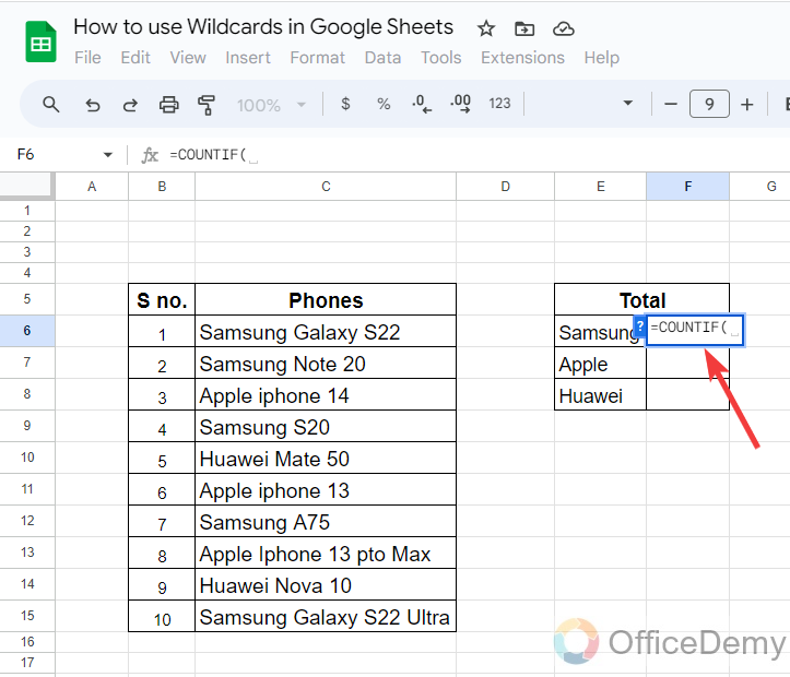 How to use wildcards in Google Sheets 2