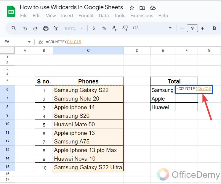 How to use wildcards in Google Sheets 3