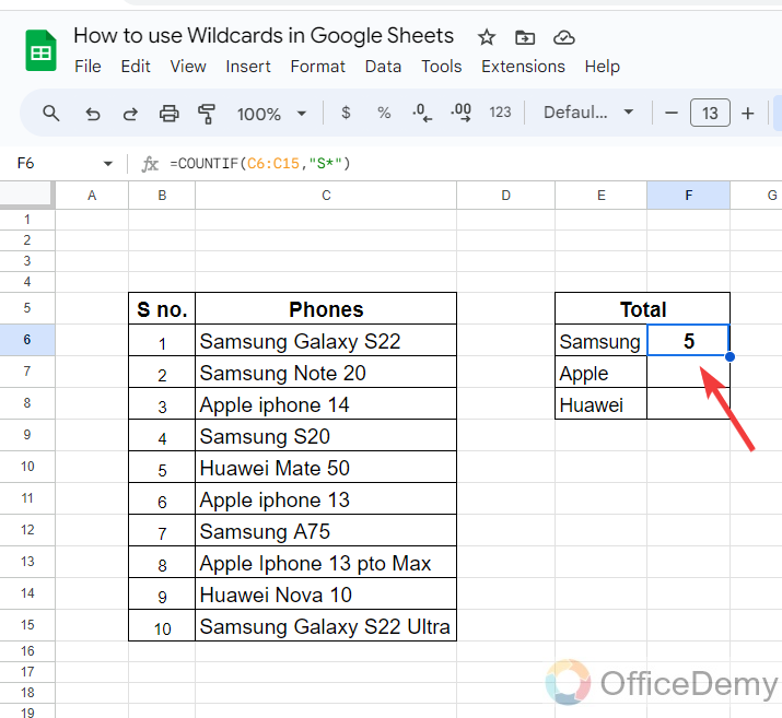 How to use wildcards in Google Sheets 5