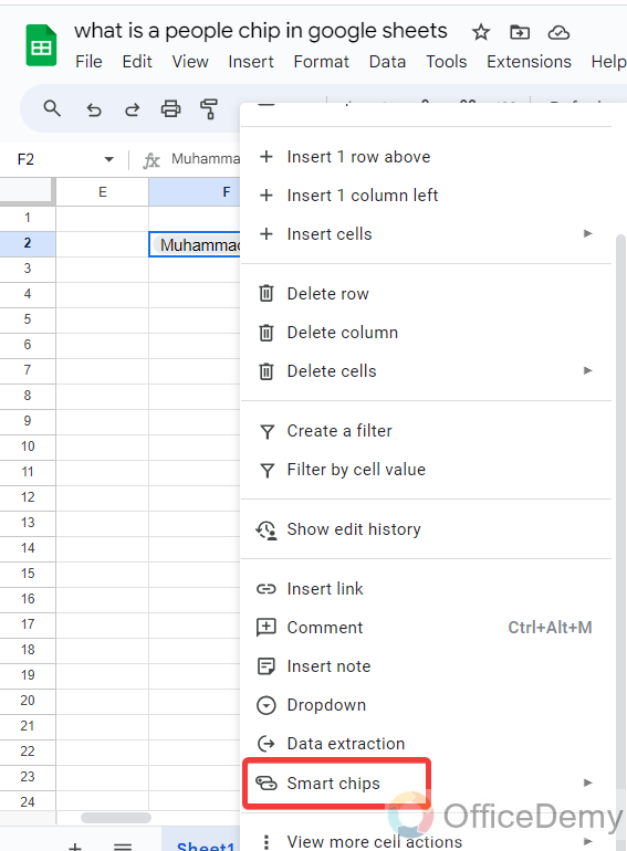 What is a People Chip in Google Sheets 13