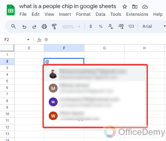 What is a People Chip in Google Sheets 3