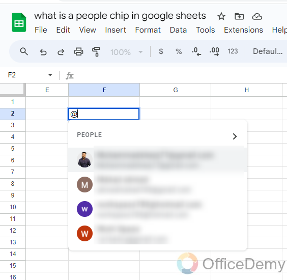 What is a People Chip in Google Sheets 8