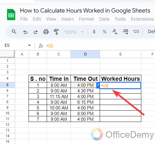 how to calculate hours worked in google sheets 2