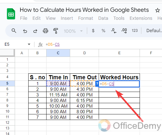 how to calculate hours worked in google sheets 3
