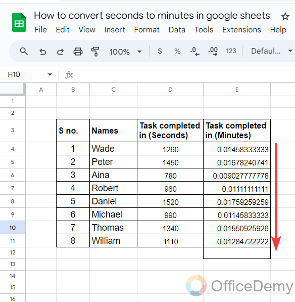 how to convert seconds to minutes in google sheets 14