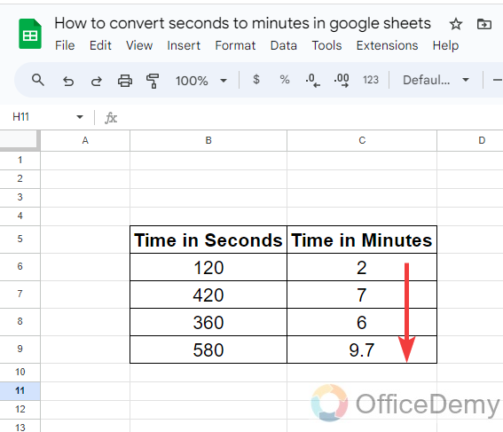 how to convert seconds to minutes in google sheets 6