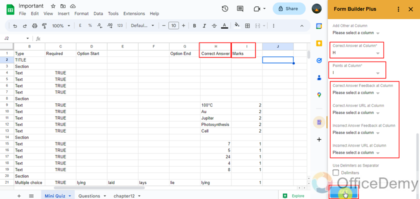 how to create a form using google Sheets 19