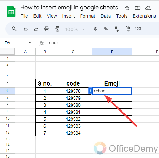 how to insert emoji in google sheets 2