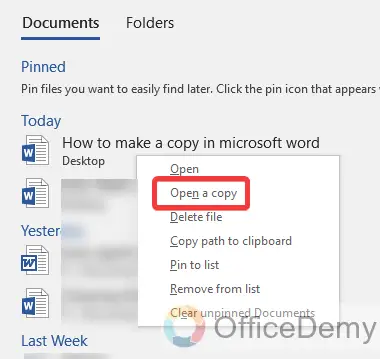 how to make a copy in microsoft word 11
