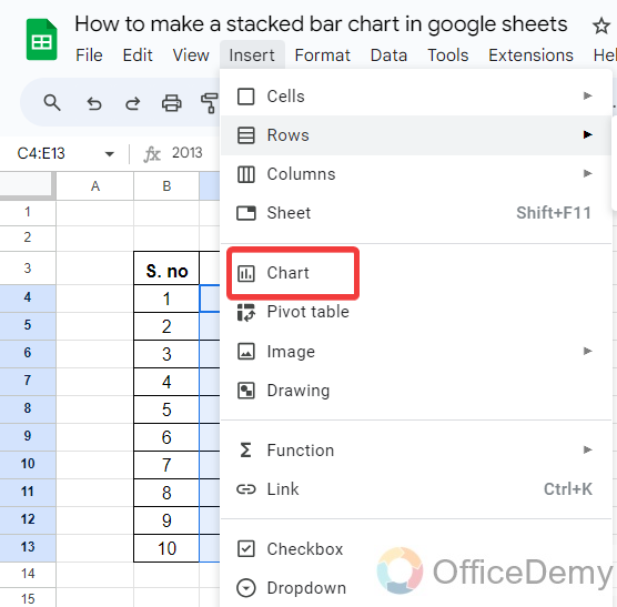 how to make a stacked bar chart in google sheets 4