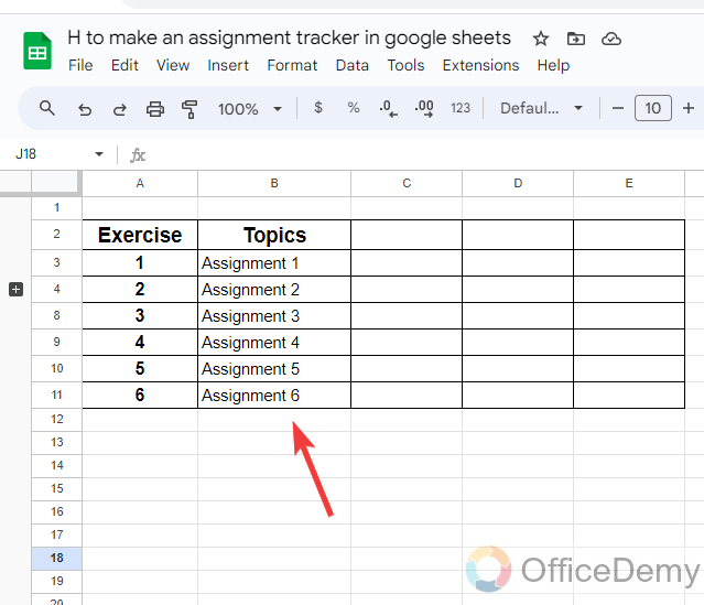 how to make an assignment tracker in google sheets 1