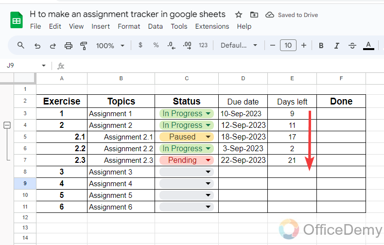 how to make an assignment tracker in google sheets 13