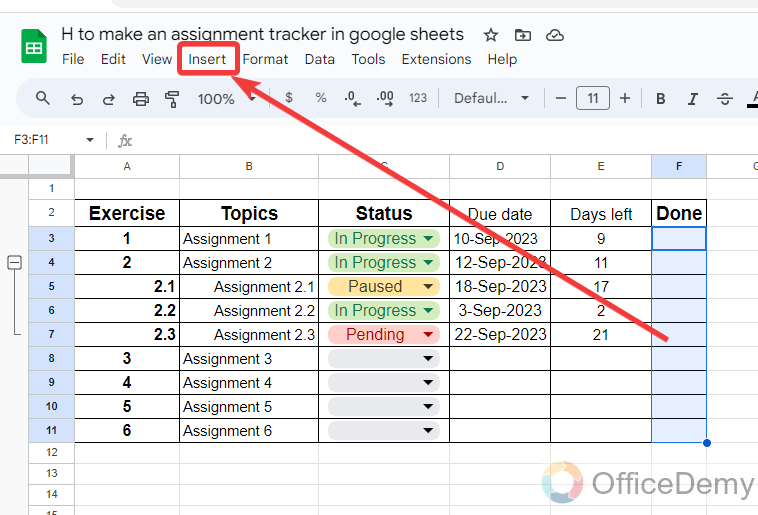 how to make an assignment tracker in google sheets 14