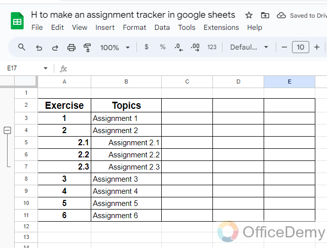 how to make an assignment tracker in google sheets 2