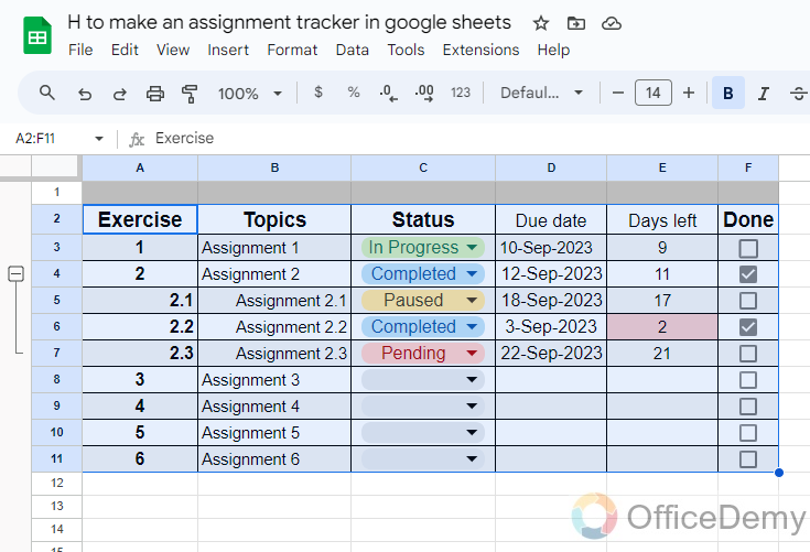how to make an assignment tracker in google sheets 21