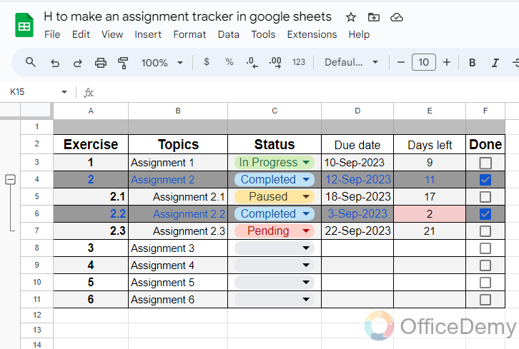 how to make an assignment tracker in google sheets 23