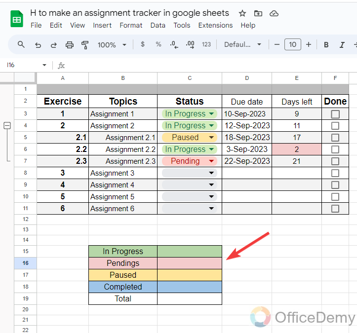 how to make an assignment spreadsheet in google sheets