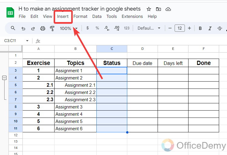 how to make an assignment tracker in google sheets 3