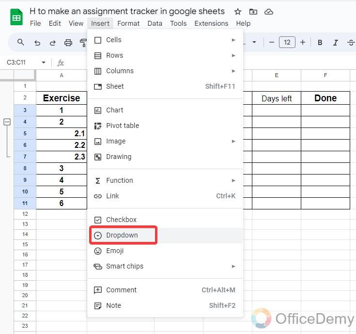 how to make an assignment tracker in google sheets 4