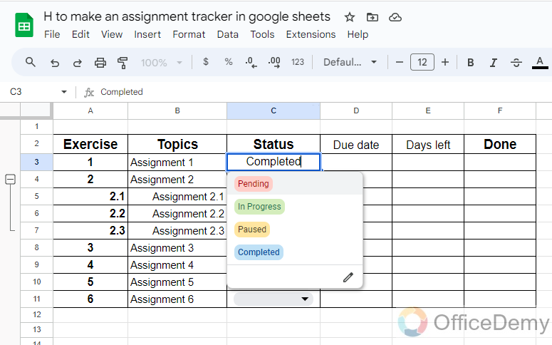how to make an assignment tracker in google sheets 7