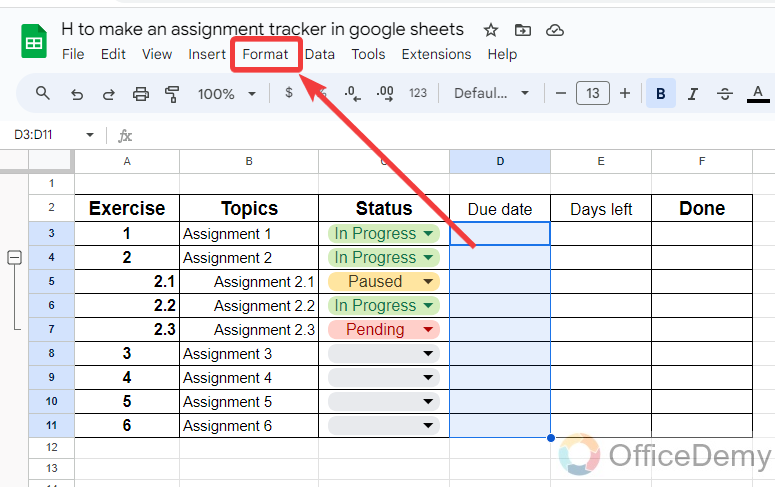 how to make an assignment tracker in google sheets 9