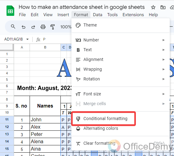 how to make an attendance sheet in google sheets 12