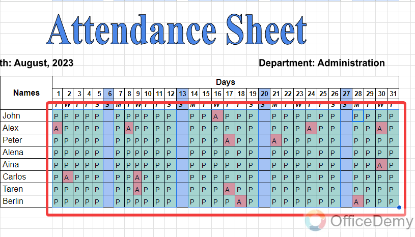 how to make an attendance sheet in google sheets 20
