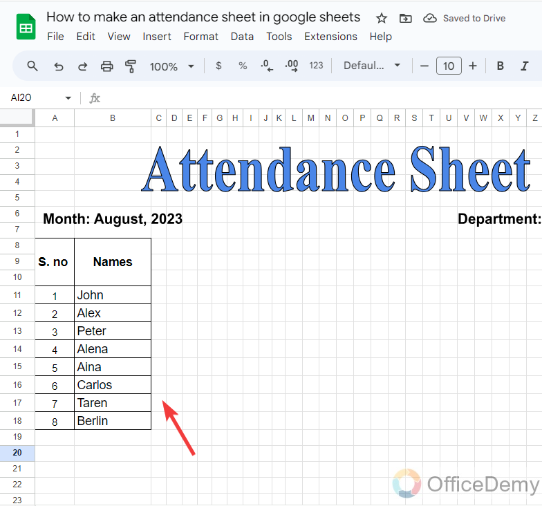 how to make an attendance sheet in google sheets 4
