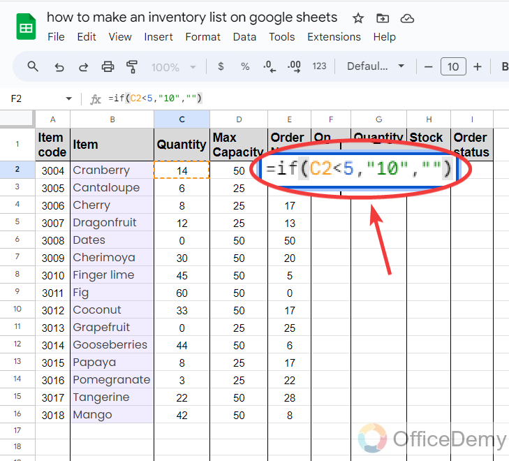how to make an inventory list on google Sheets 10