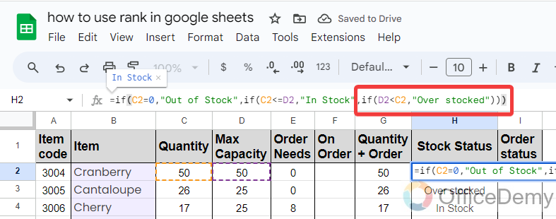 how to make an inventory list on google Sheets 15