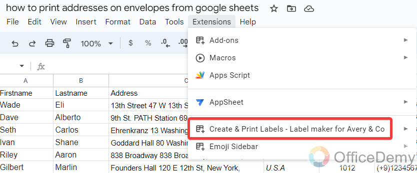 how to print addresses on envelopes from google sheets 11