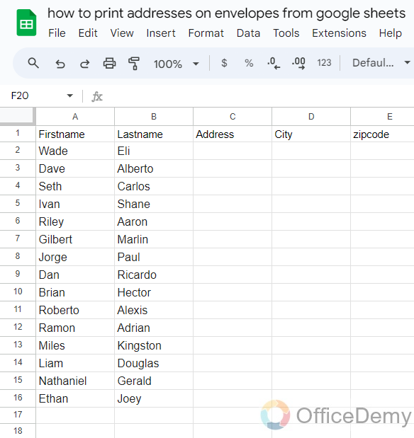 how to print addresses on envelopes from google sheets 2