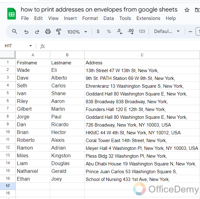 how to print addresses on envelopes from google sheets 3