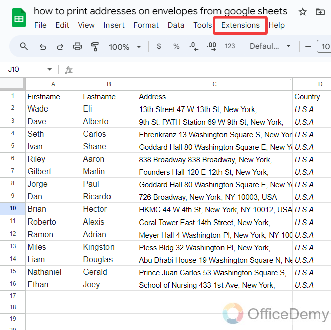 how to print addresses on envelopes from google sheets 5