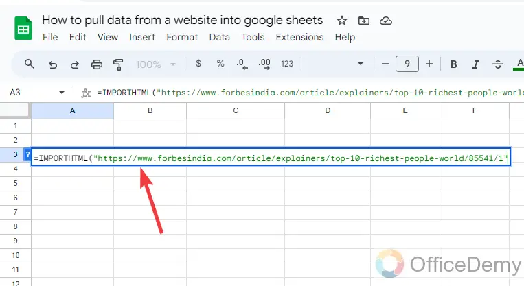 how to pull data from a website into google sheets 8