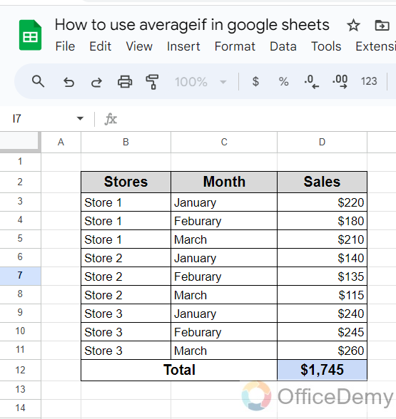 how to use averageif in google sheets 1