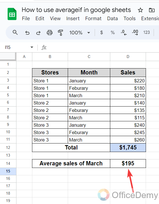 how to use averageif in google sheets 10