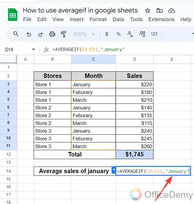 how to use averageif in google sheets 5